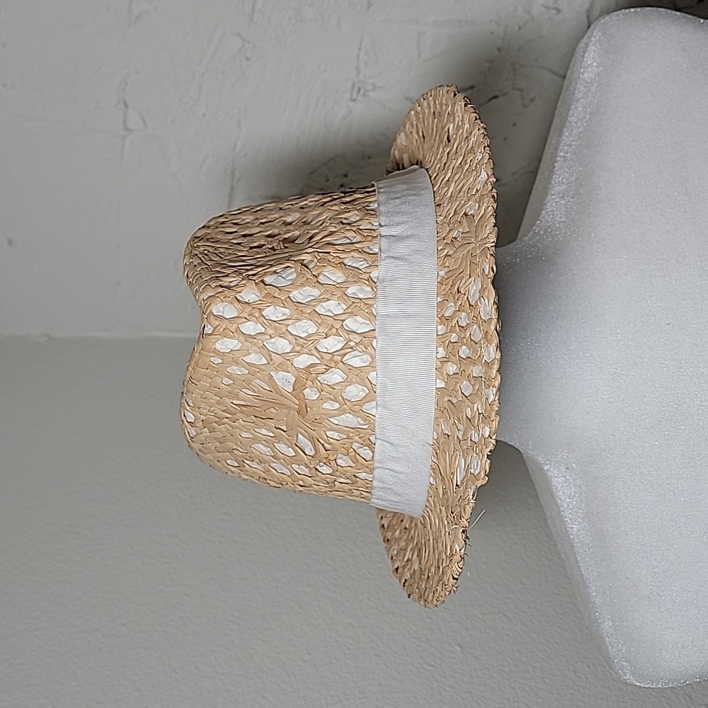 Beach Flora Bella Hat Fedora Raffia Straw Weaved Adjustable Narrow Brim Gardener